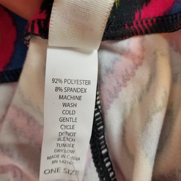 Lularoe OS Legging Women One Size Pink Yellow NWOT - Picture 4 of 5